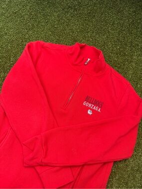 Fall Rush Gonzaga 1/4 Zip Sweatshirt Red Bulldogs Collegiate Football Women S